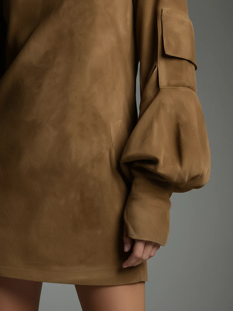Valery | Loose-fitting suede mini dress