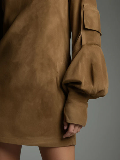Valery | Loose-fitting suede mini dress