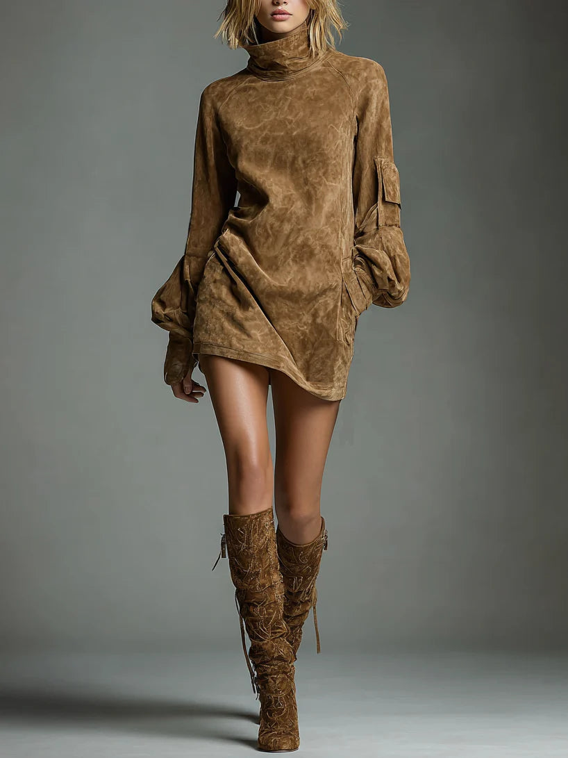 Valery | Loose-fitting suede mini dress