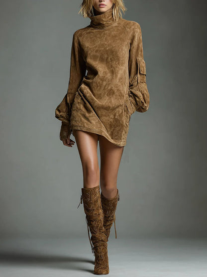 Valery | Loose-fitting suede mini dress