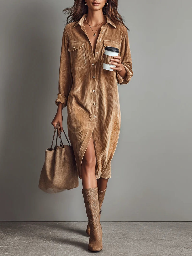 Madona| Relaxed Corduroy Midi Dress