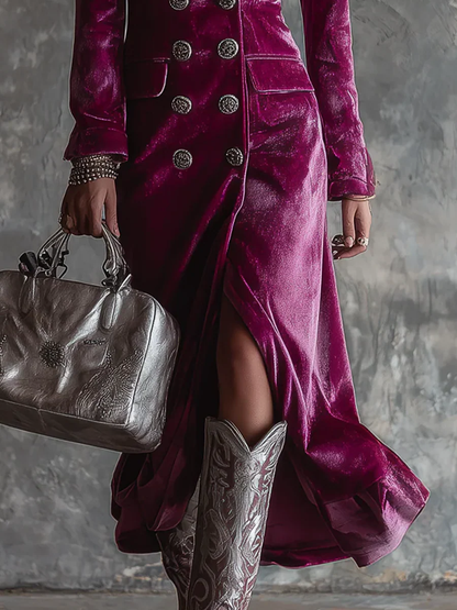 Jane | Long Velvet Blazer Dress