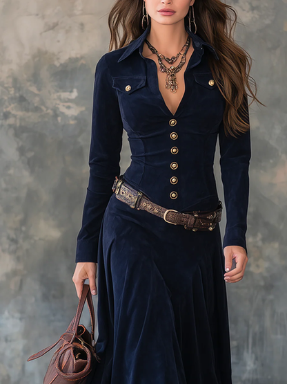 Martina | Long Vintage Pinafore Dress