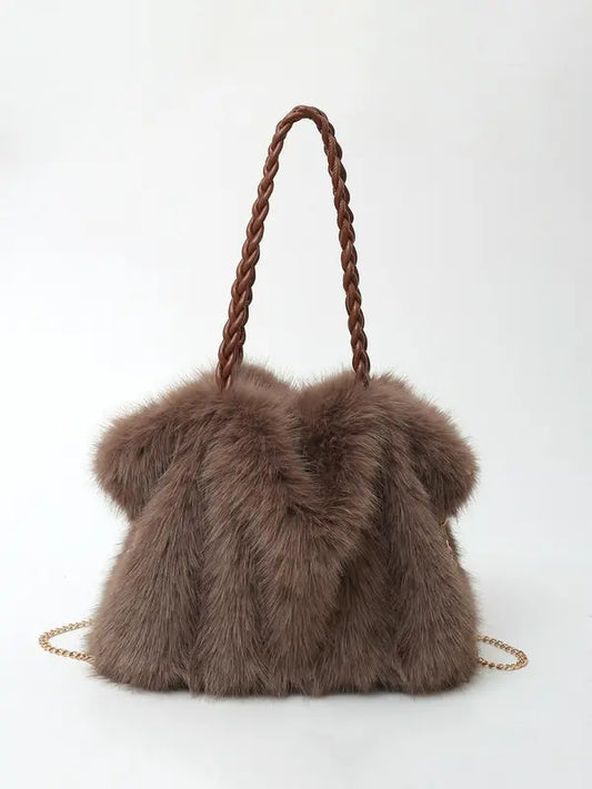 Charlotte | Versatile Plush Velvet Shoulder Tote Bag
